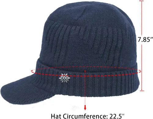 Vista 41 de Dahlia Gorro para hombre con visera - lana, sombrero de invierno con borde, forro polar