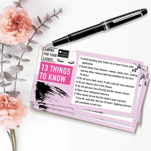 Vista 9 de Diseño de extensiones de pestañas, juego de 50 tarjetas de fidelidad, papelería para tarjetas de cuidado, ideal para peluquería, salón de belleza