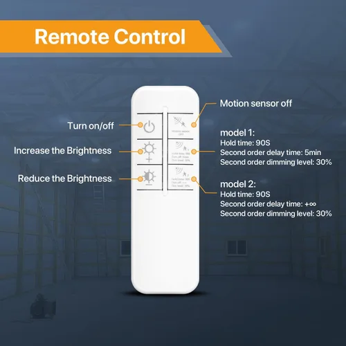 Vista 9 de Luces LED inteligentes UFO de 150 W con control remoto multifunción Smart LED Shop Lights - Micware Motion Sensor 18000LM 10%-100% Dimmable IP65
