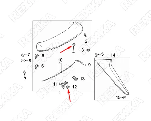 Vista 8 de Rexka Clip de retención de moldeo de apertura de rueda de 25 piezas KB8A-51-W24A compatible con Mazda 3, CX-30, CX-5