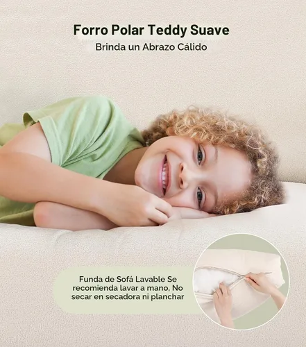 Vista 6 de Welzona Sofás de 83 pulgadas para sala de estar, cómodos sofás para sala de estar con otomana de almacenamiento, sofá de peluche, sofá de dos plazas