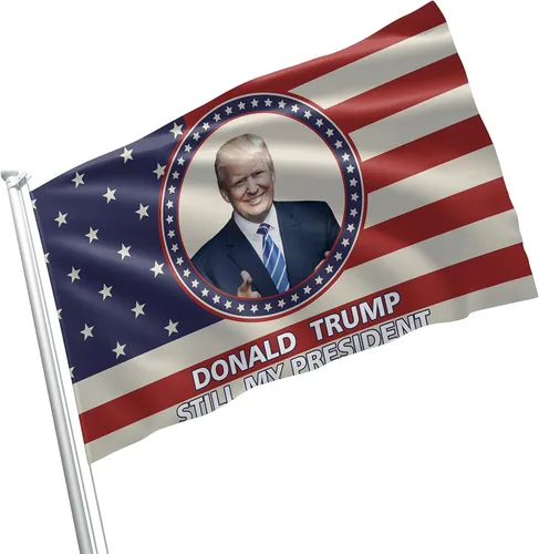 Vista 16 de Bandera de Donald Trump Still My President USA MAGA Partido Republicano de 3 x 5 pies, color vivo, ojales de latón con doble costura