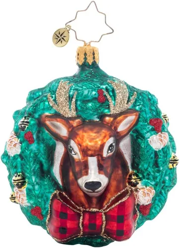 Vista 10 de Adorno de árbol de Navidad de vidrio europeo hecho a mano de Christopher Radko, Una gran ayuda de mis amigos Gem