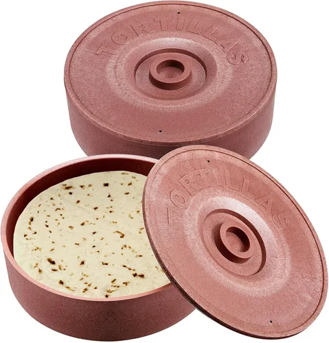Vista 7 de Sabary 4 calentadores de tortillas con tapa de 8.5 x 2.4 pulgadas, soporte robusto de plástico para tortillas, panqueques, waffles, contenedor