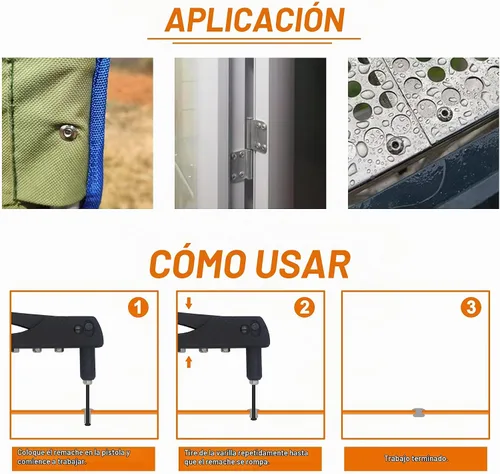 Vista 5 de ISPINNER 385pcs 8 tamaños de remaches ciegos de aluminio, kit surtido de remaches pop (plata)