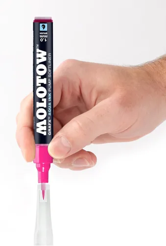 Vista 2 de MOLOTOW GRAFX Aqua Ink Soft Liner - Marcador de bomba de pincel, licuadora, 1 unidad (699.039)