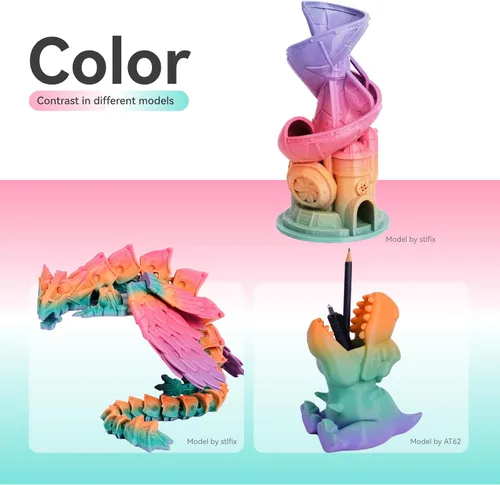Vista 2 de Conjure PETG Rainbow - Filamento para impresora 3D, 2.2 libras Arco iris-2.2 lbs