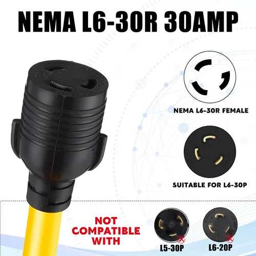 Vista 5 de Tellegloww Adaptador de soldador generador NEMA 5-15P a L6-30R