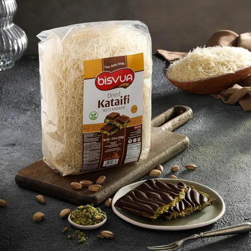Vista 5 de BISVUA Masa filo rallada Kataifi seca, 17.6 onzas, caja de 12 paquetes