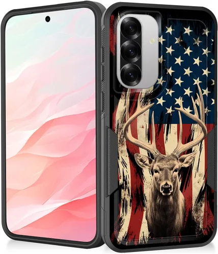 Vista 203 de Funda para Galaxy A14 5G, resistente de doble capa híbrida de policarbonato duro, goma suave, a prueba de golpes, funda protectora resistente