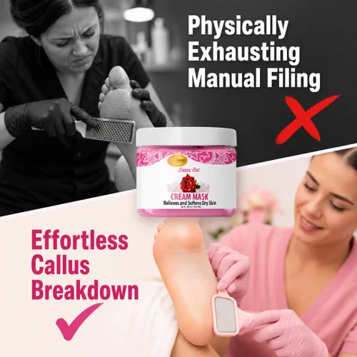 Vista 4 de SPA REDI - Máscara de Crema para Cuerpo y Pies, Rosa Sensual, 16 Oz - Masaje de Pedicura para Pies y Cuerpo Cansados, Hidratante, Piel Fresca