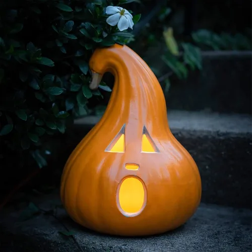 Vista 9 de Jack-o-Linterna - Linterna encendida Jack O - Linterna de calabaza preiluminada con cordón certificado ETL y 2 fusibles - 6 tamaños Perfecto