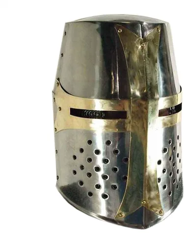 Vista 2 de Carfar Handicrafts - Casco de caballero medieval con forro interior de correa para la barbilla