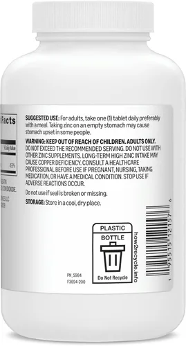 Vista 3 de Amazon Basics Cápsulas de zinc, 50 mg, 200