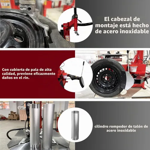 Vista 6 de KATOOL 2.0HP Cambiador de neumáticos Bead Blaster Wheel Balancer Machine Combo KT-T830+KT-B700 Máquina cambiadora de neumáticos Máquina de 2-Rojo