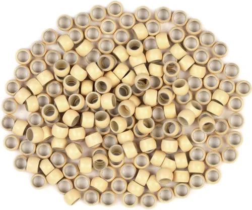 Vista 20 de Extensiones de cabello con microeslabones de 0.118 pulgadas, cuentas de micro anillos de cobre, nano cuentas para extensiones de cabello