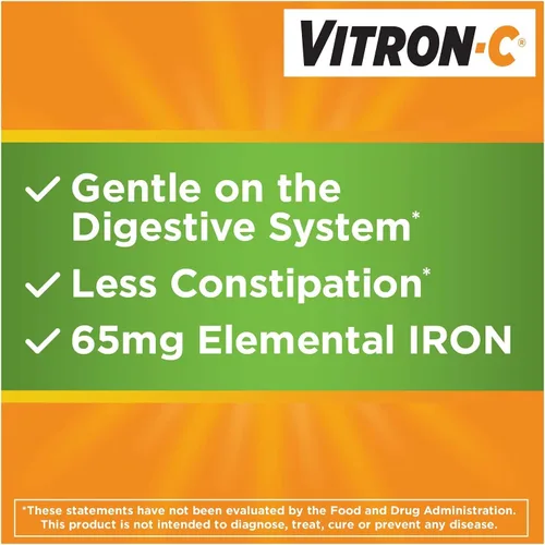 Vista 6 de Vitron-C Suplemento de hierro Plus tabletas recubiertas de vitamina C 60 unidades (paquete de 4)