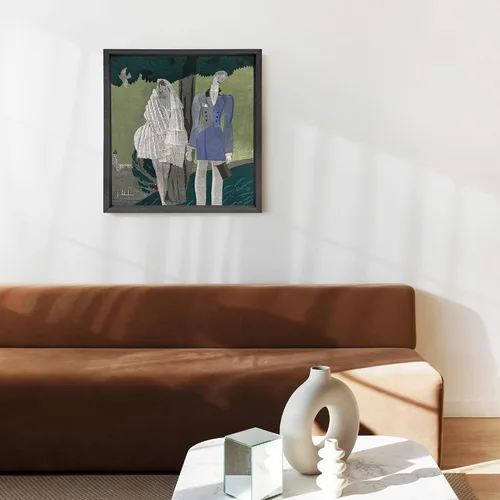 Vista 4 de Real Solid Wood Canvas Floater Frame 7.8x7.8, Canvas Floating Frame for 0.6"-0.9" Deep Paintings Artwork, Oil Painting Frames (Black, 7.8"x7.8")