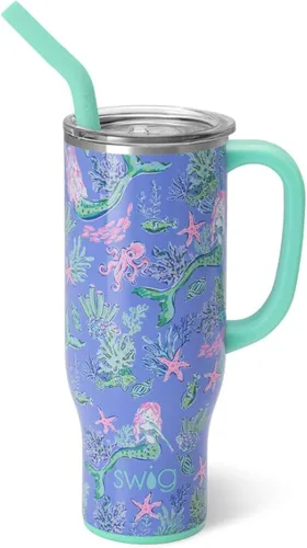 Vista 43 de Swig Life - Taza Mega de 40 onzas, Taza de 40 oz con asa, apta para vasos, apta para lavavajillas, taza aislada extra grande, acero inoxidable