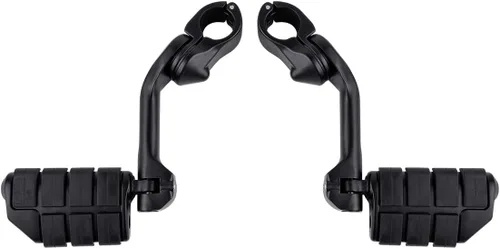 Vista 22 de XFMT - Estribos de color negro mate para motocicleta, 1.25 pulgadas, incluye kit de montaje