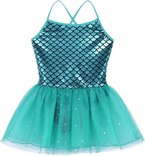 Vista 3 de MSemis - Vestido sin mangas con espalda cruzada para ballet y danza, diseño de leotardo para niñas