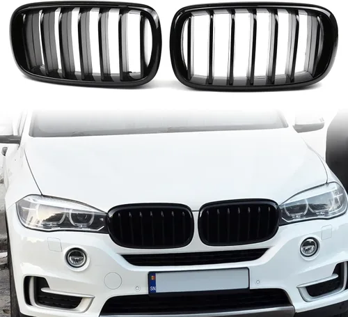 Vista 10 de X5 E70 - Rejilla de riñón de color negro brillante M para BMW X5 E70 X6 E71 2007-2014 (láminas dobles de color M)