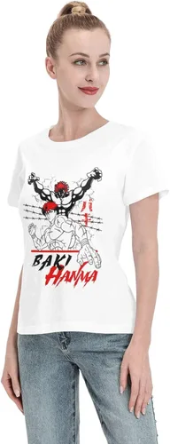 Vista 4 de Anime Baki The Grappler T Shirt Women Summer O-Neck Clothes Casual Short Sleeves Tee White