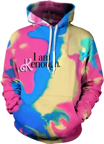 Vista 2 de DABAUR I am Kenough - Sudadera con capucha unisex con texto en inglés "I am Kenough Tie Dye