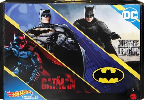 Vista 6 de Hot Wheels Paquete de 6 autos de juguete, juego de 6 vehículos de personajes de Batman a escala 1:64, inspirados en varios personajes