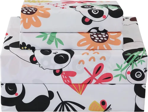 Vista 21 de JSD - Juego de sábanas de 3 piezas para niños, tamaño individual Soft Printed Microfiber Sheet and Pillowcase Set, OEKO-TEX Certified, 16 inch Deep