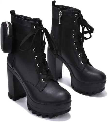 Vista 6 de Cape Robbin Monik - Botines Chelsea de plataforma con tacón grueso para mujer, botines con bolsillo