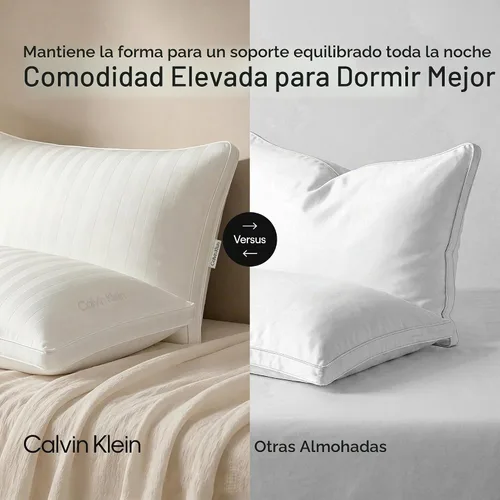 Vista 4 de Calvin Klein Bed Pillows Queen Size Set of 2, Medium Soft Gusseted Pillow