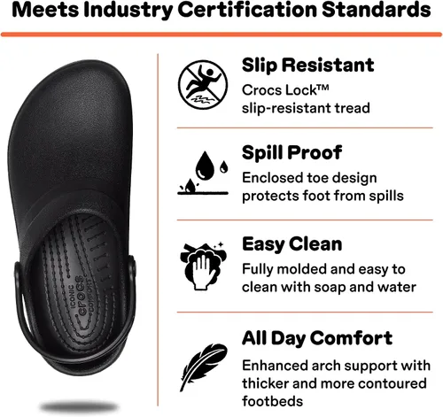 Vista 2 de Crocs Unisex Adult Specialist II Work Clogs Enclosed Toe Slip Resistant All Day Comfort