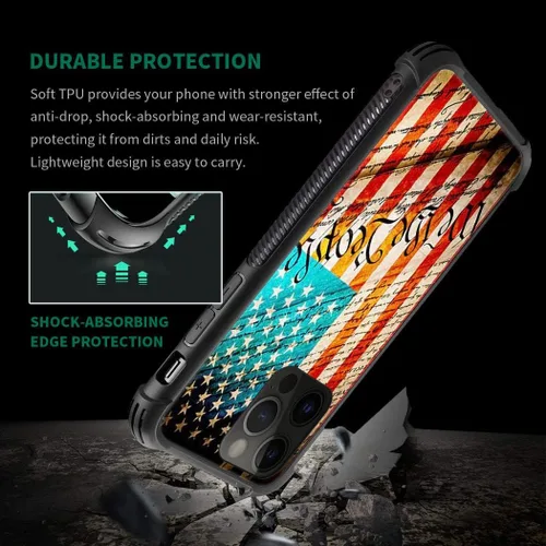 Vista 5 de ZHEGAILIAN Funda para iPhone 14 Pro, funda superior de la Constitución de Estados Unidos para iPhone 14 Pro, funda para iPhone 14 Pro, funda