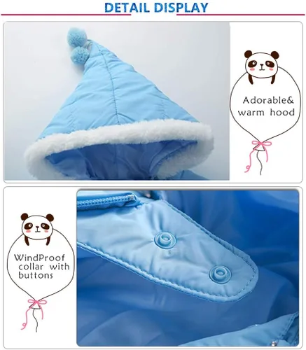 Vista 4 de Ohrwurm Traje de nieve de una pieza para bebé con guantes de capucha con cremallera para niños pequeños