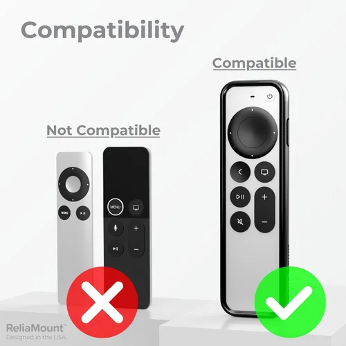 Vista 5 de ReliaMount Funda para controles remotos Apple TV, protección contra caídas de alta calidad y cómoda de sostener, diseñada en Estados Unidos
