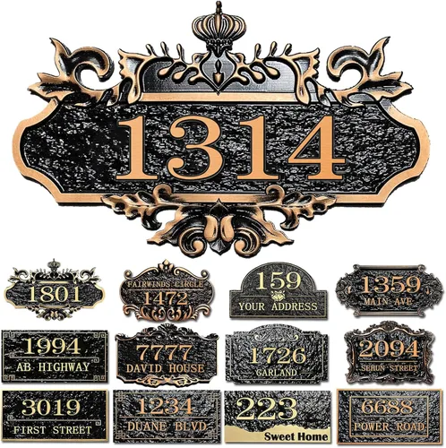 Vista 15 de Placa personalizada de dirección de casa, letrero de dirección de nombre de calle personalizado para números de casa, placa para buzón de garaje