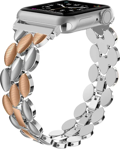Vista 11 de Moolia Correa Elegante de Metal Compatible con Correa de Apple Watch de 38mm, 40mm, 41mm, 42mm, Correa de Moda para Mujer, Correa de Repuesto