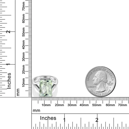 Vista 34 de Gem Stone King Anillo de compromiso solitario con piedra preciosa de corte esmeralda de 0.551 x 0.394 in para mujer, plata de ley 925, anillo