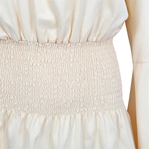 Vista 4 de Blusa renacentista con hombros descubiertos y manga larga tipo trompeta para mujer, disfraz de campesina, época medieval o victoriana.