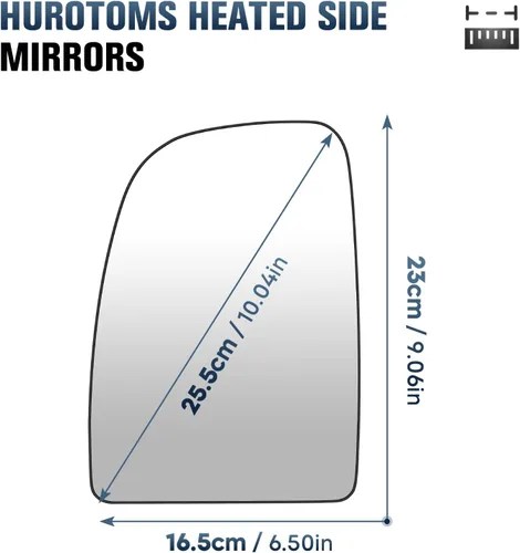 Vista 2 de 1 par de espejos laterales de vidrio para Ram Promaster 2014-2021 1500 2500 3500 Espejo retrovisor calefactable con placa de respaldo de repuesto