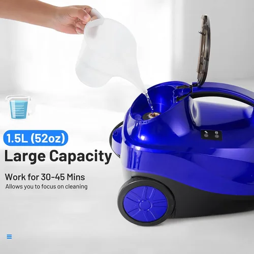 Vista 4 de ARLIME Limpiador a vapor, vaporizador doméstico resistente con 19 accesorios, tanque de 1.5 L y cable de alimentación de 13 pies, limpiador de vapor