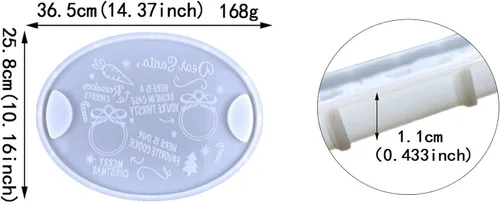 Vista 2 de Molde de silicona ovalada de resina navideña para epoxi, té, galletas, bandeja de aperitivos - Decoraciones navideñas