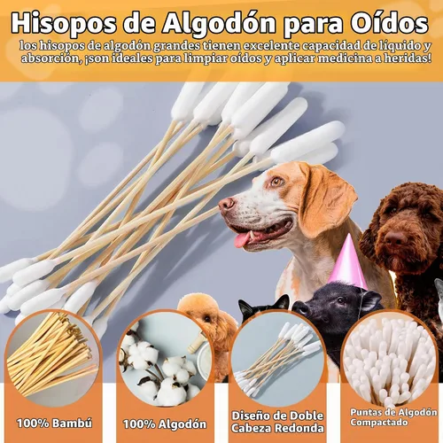 Vista 7 de 100 hisopos de algodón de 6 pulgadas de largo en caja, hisopos de algodón grandes profesionales con mango de bambú, hisopos de doble cara para Doble