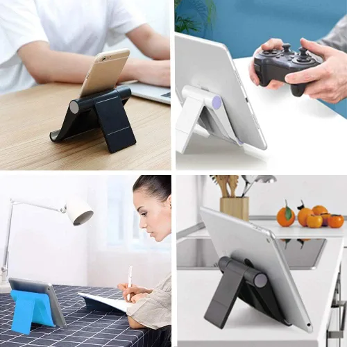 Vista 7 de VOVIGGOL Paquete de 4 soportes para teléfono celular para escritorio, soporte plegable para teléfono celular, soporte ajustable para tableta