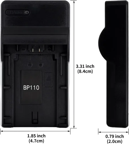 Vista 3 de Norifon Cargador USB BP-110 para cámara Canon iVIS HF R21, LEGRIA HF R205, R206, R26, R27, R28, VIXIA HF R20, R200, R21 y más