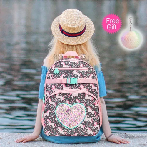 Vista 2 de TXHVO Mochila de 3 piezas para niños y niñas, 16 pulgadas para jardín de infantes con lonchera, lindas mochilas elementales para niños y niñas