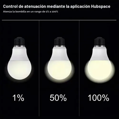 Vista 2 de Bombilla LED inteligente equivalente a 60 W, bombilla LED inteligente A19 sintonizable con control de voz (1 bombilla) funciona con Google y Alexa