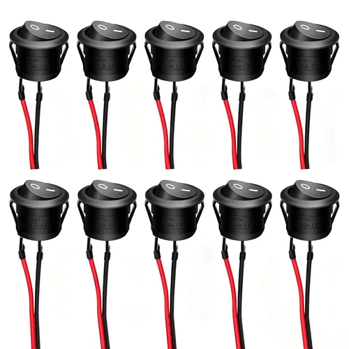 Vista 11 de Twidec/5 piezas Interruptor basculante redondo de 12V ON/OFF/ON AC 6A/250V 10A/125V SPST 3 pines 3 posiciones interruptor de palanca para coche