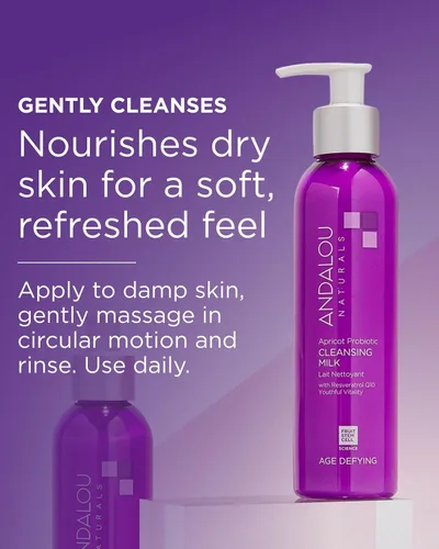 Vista 9 de Andalou Naturals - Leche limpiadora probiótica de chabacano, 6 onzas, paquete de de 1